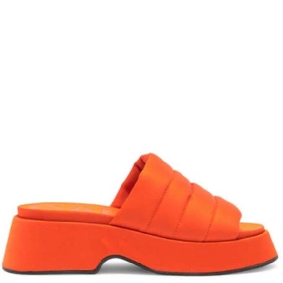 GANNI Retro Pool Platform Puffy Slide Sandals in Orange Dot Com  MSRP $325 - Picture 3 of 10